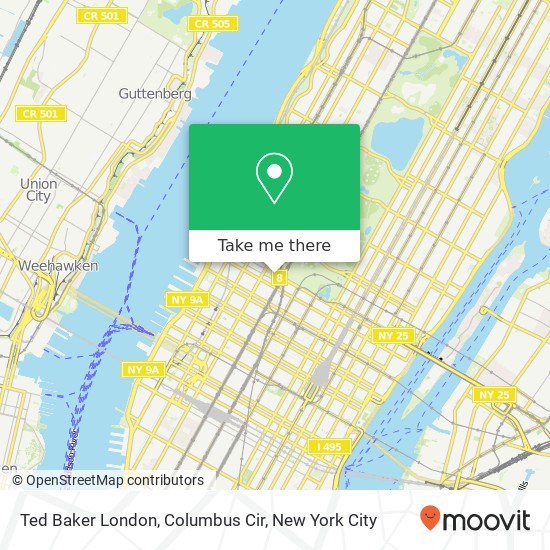 Ted Baker London, Columbus Cir map