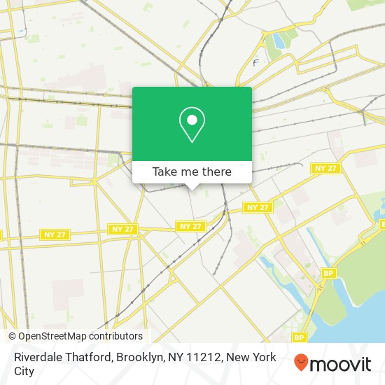 Mapa de Riverdale Thatford, Brooklyn, NY 11212
