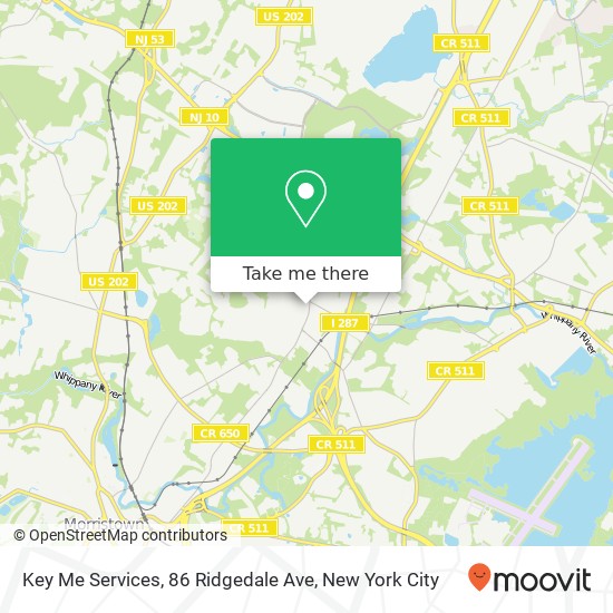 Mapa de Key Me Services, 86 Ridgedale Ave