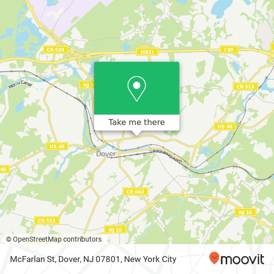 Mapa de McFarlan St, Dover, NJ 07801
