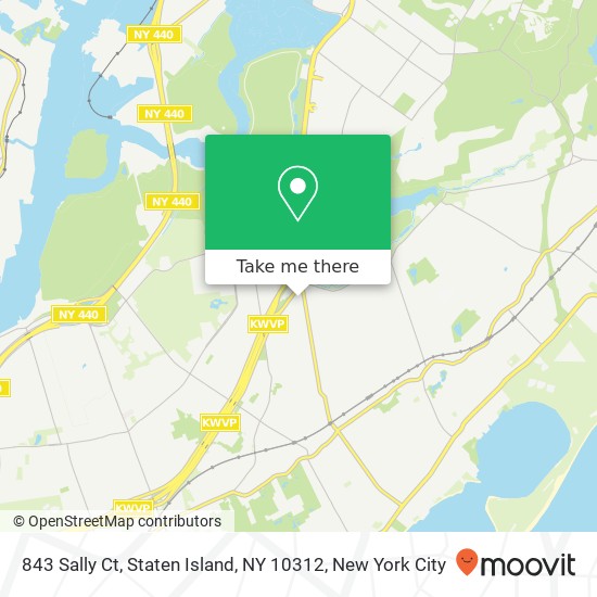 Mapa de 843 Sally Ct, Staten Island, NY 10312