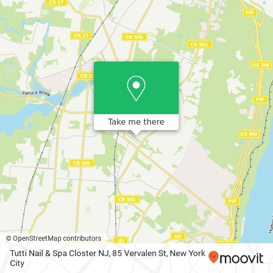 Mapa de Tutti Nail & Spa Closter NJ, 85 Vervalen St