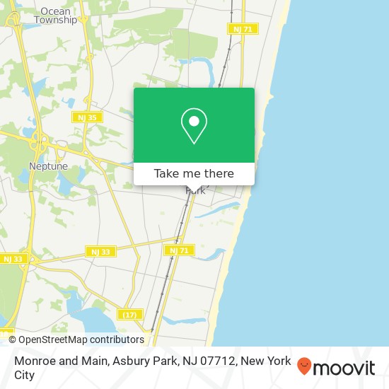 Mapa de Monroe and Main, Asbury Park, NJ 07712
