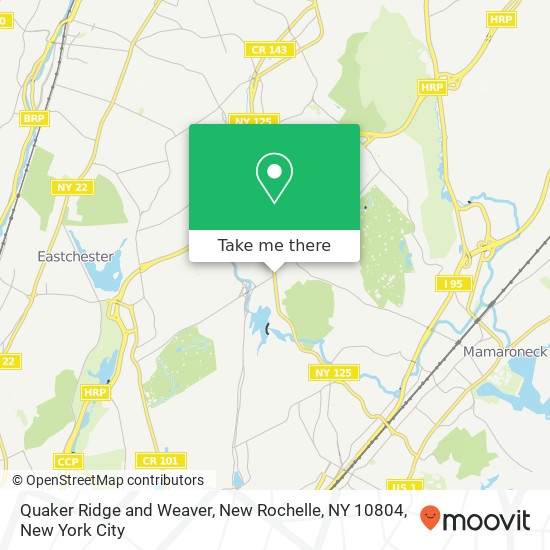 Mapa de Quaker Ridge and Weaver, New Rochelle, NY 10804