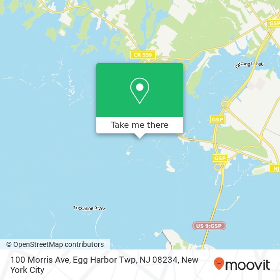Mapa de 100 Morris Ave, Egg Harbor Twp, NJ 08234