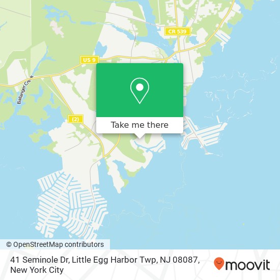 Mapa de 41 Seminole Dr, Little Egg Harbor Twp, NJ 08087