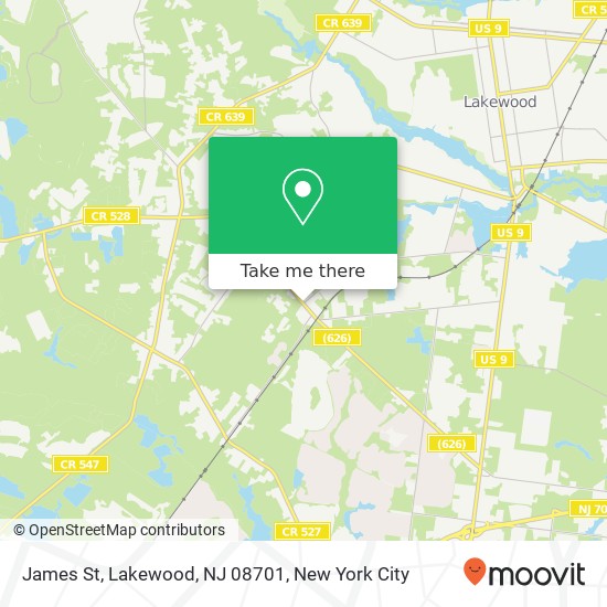 Mapa de James St, Lakewood, NJ 08701