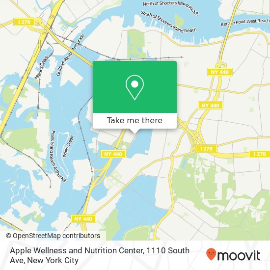Mapa de Apple Wellness and Nutrition Center, 1110 South Ave