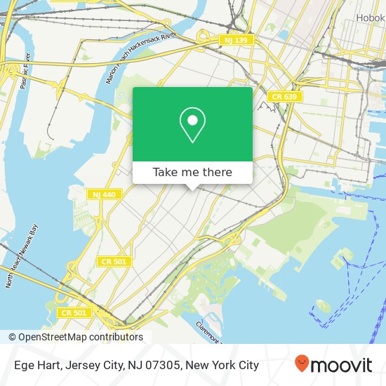 Mapa de Ege Hart, Jersey City, NJ 07305