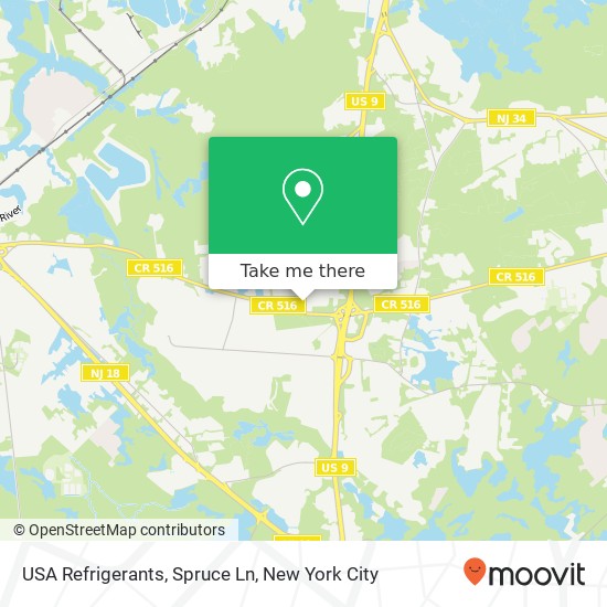 Mapa de USA Refrigerants, Spruce Ln