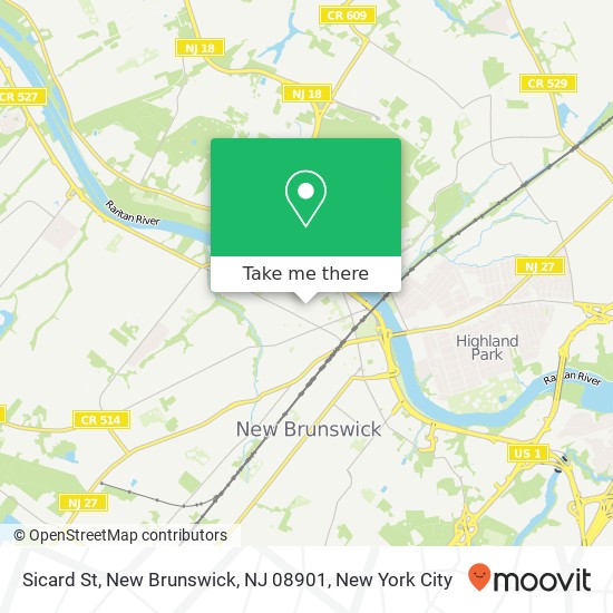 Mapa de Sicard St, New Brunswick, NJ 08901