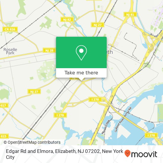 Mapa de Edgar Rd and Elmora, Elizabeth, NJ 07202