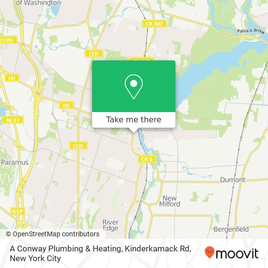 A Conway Plumbing & Heating, Kinderkamack Rd map