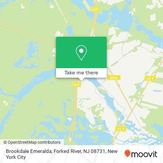 Mapa de Brookdale Emeralda, Forked River, NJ 08731