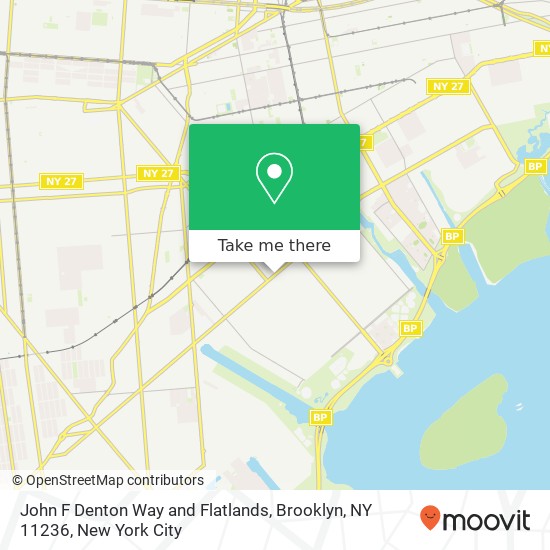 John F Denton Way and Flatlands, Brooklyn, NY 11236 map