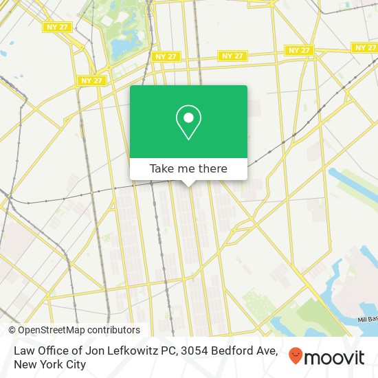 Mapa de Law Office of Jon Lefkowitz PC, 3054 Bedford Ave