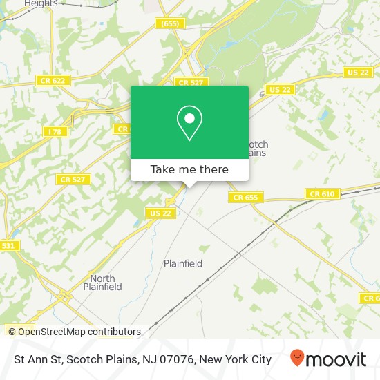 Mapa de St Ann St, Scotch Plains, NJ 07076