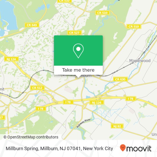 Mapa de Millburn Spring, Millburn, NJ 07041