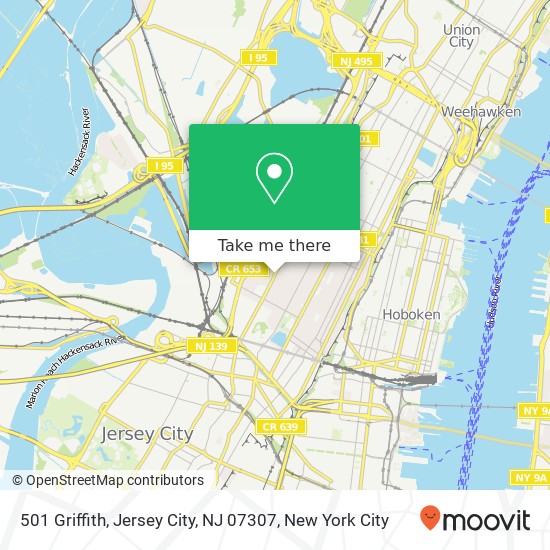 Mapa de 501 Griffith, Jersey City, NJ 07307