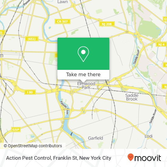 Mapa de Action Pest Control, Franklin St