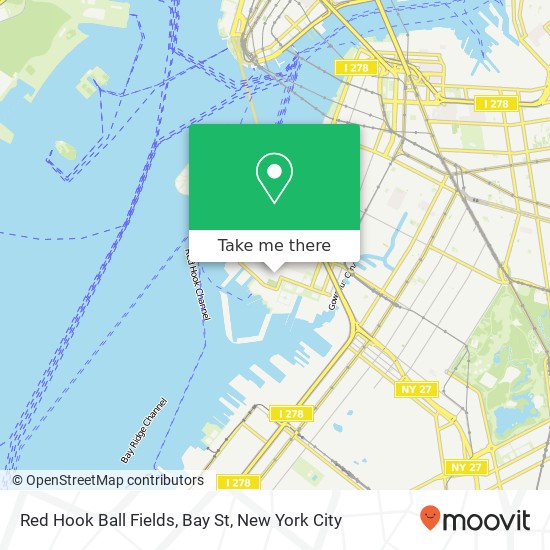 Mapa de Red Hook Ball Fields, Bay St