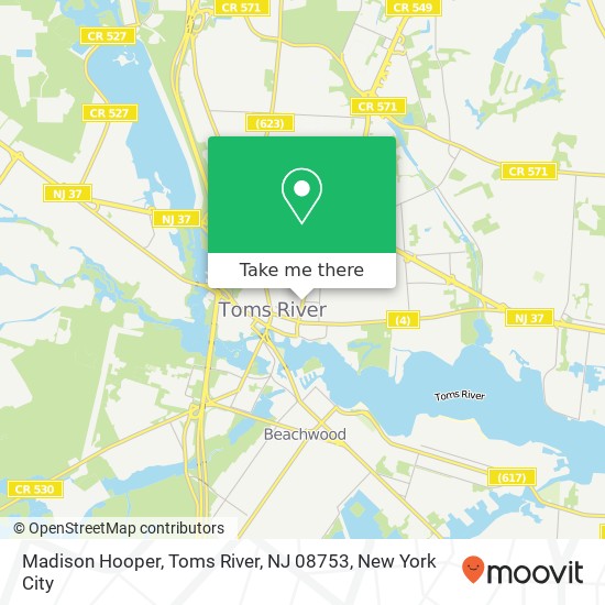 Mapa de Madison Hooper, Toms River, NJ 08753