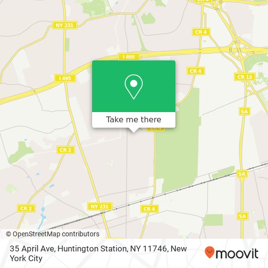 Mapa de 35 April Ave, Huntington Station, NY 11746