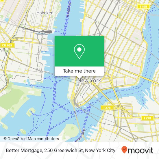 Mapa de Better Mortgage, 250 Greenwich St