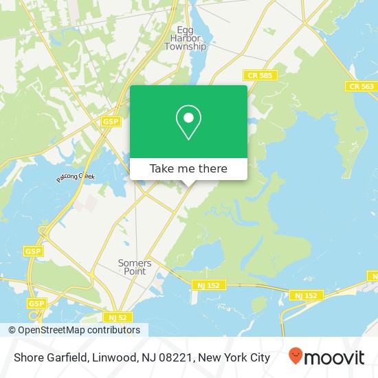 Mapa de Shore Garfield, Linwood, NJ 08221