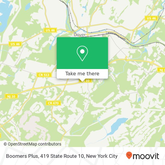 Mapa de Boomers Plus, 419 State Route 10