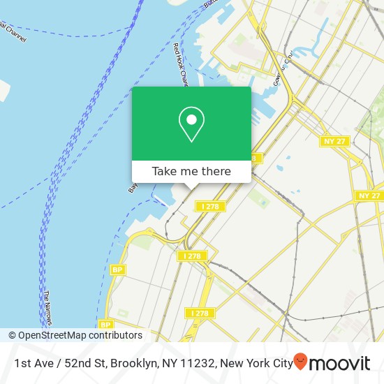 1st Ave / 52nd St, Brooklyn, NY 11232 map