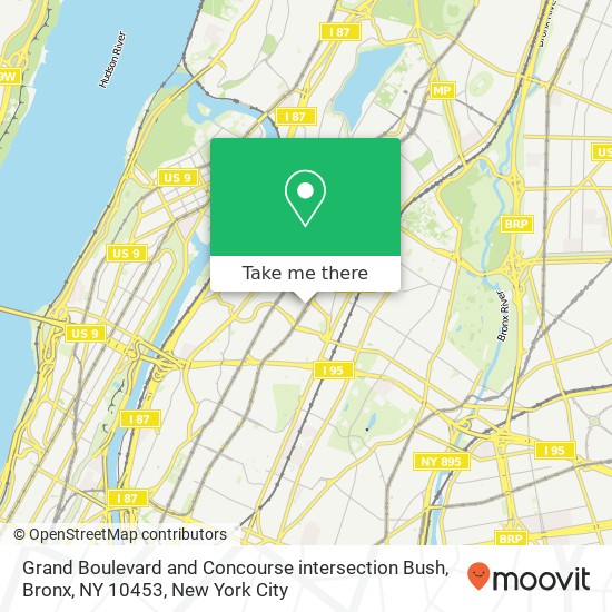 Grand Boulevard and Concourse intersection Bush, Bronx, NY 10453 map