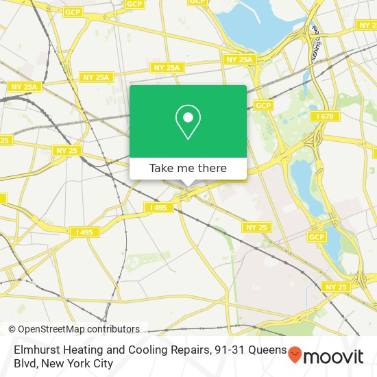 Elmhurst Heating and Cooling Repairs, 91-31 Queens Blvd map
