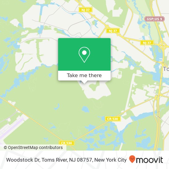 Woodstock Dr, Toms River, NJ 08757 map