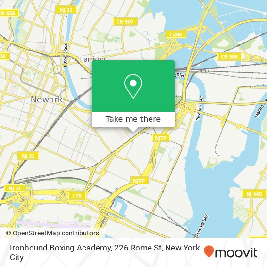 Mapa de Ironbound Boxing Academy, 226 Rome St