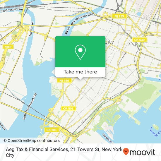 Mapa de Aeg Tax & Financial Services, 21 Towers St