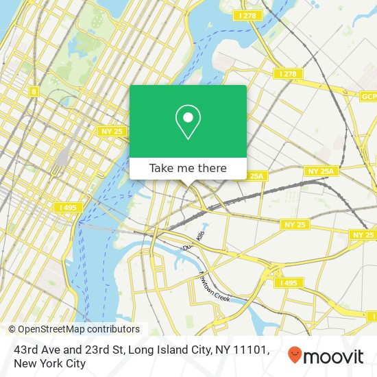 Mapa de 43rd Ave and 23rd St, Long Island City, NY 11101
