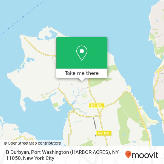 Mapa de B Durbyan, Port Washington (HARBOR ACRES), NY 11050