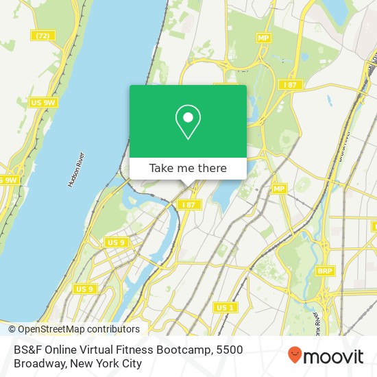 Mapa de BS&F Online Virtual Fitness Bootcamp, 5500 Broadway