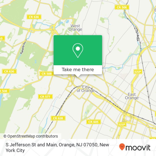 Mapa de S Jefferson St and Main, Orange, NJ 07050