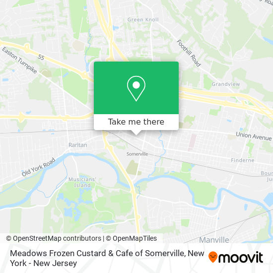 Meadows Frozen Custard & Cafe of Somerville map