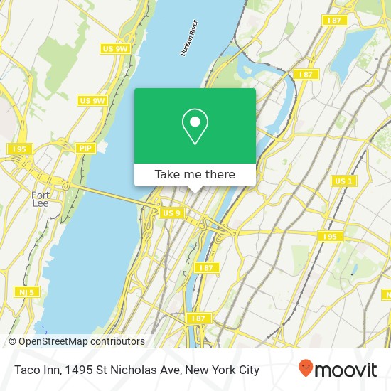 Mapa de Taco Inn, 1495 St Nicholas Ave