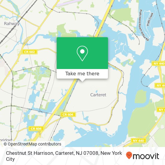 Mapa de Chestnut St Harrison, Carteret, NJ 07008