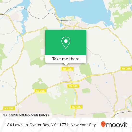 Mapa de 184 Lawn Ln, Oyster Bay, NY 11771