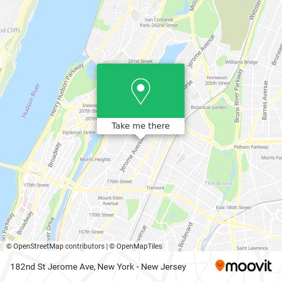 182nd St Jerome Ave map