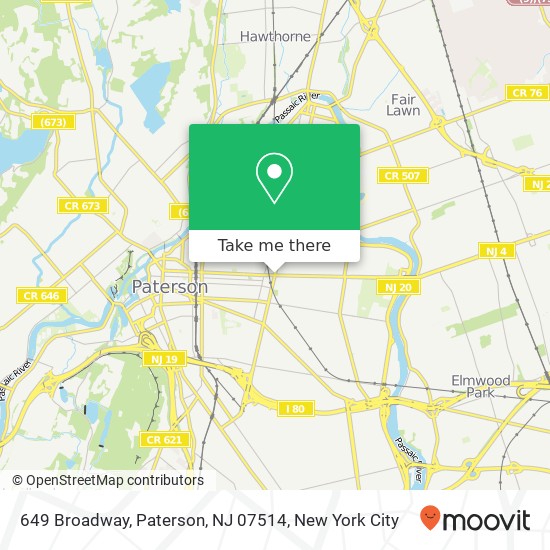 Mapa de 649 Broadway, Paterson, NJ 07514