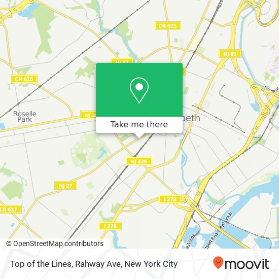 Mapa de Top of the Lines, Rahway Ave