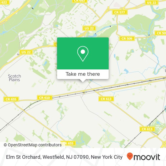 Mapa de Elm St Orchard, Westfield, NJ 07090