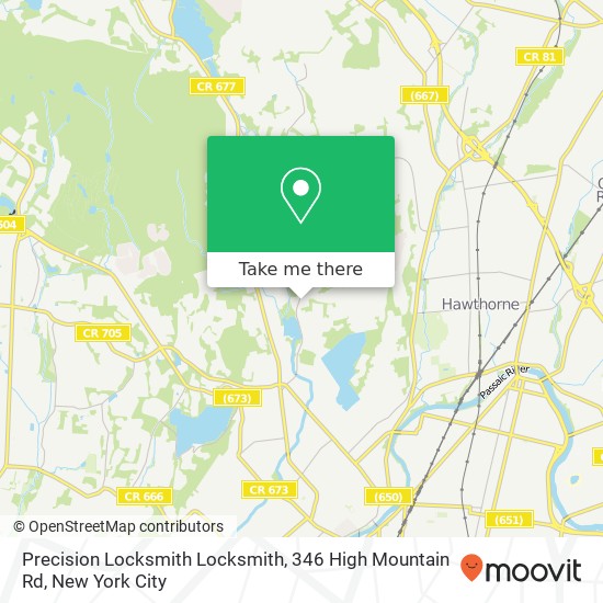Mapa de Precision Locksmith Locksmith, 346 High Mountain Rd