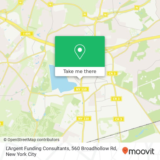 Mapa de L'Argent Funding Consultants, 560 Broadhollow Rd